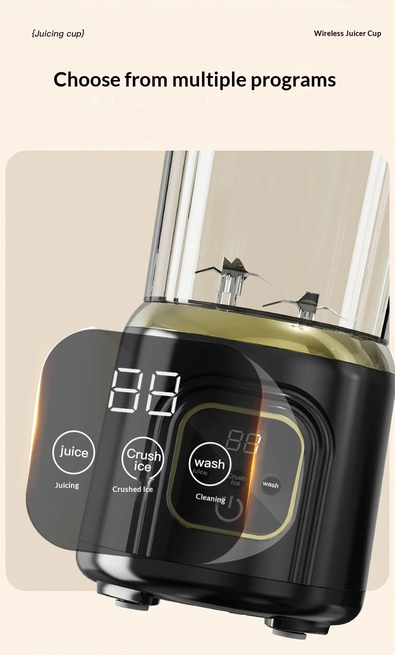 Portable Wireless Electric Fruit and Ice Blender