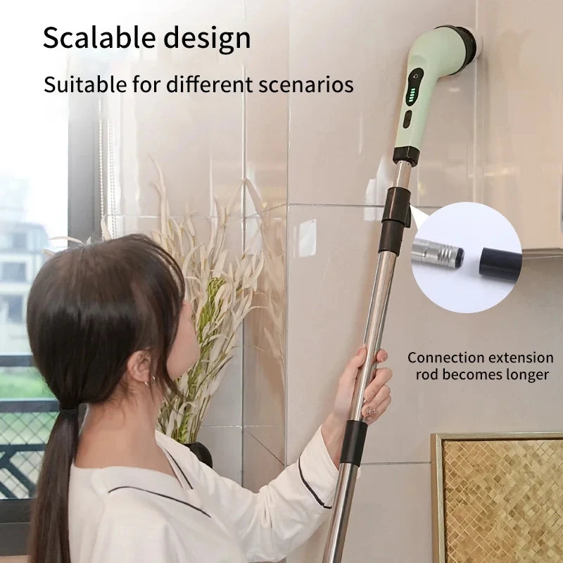 9-in-1 Electric Cordless Spin Scrubber for Deep Home Cleaning