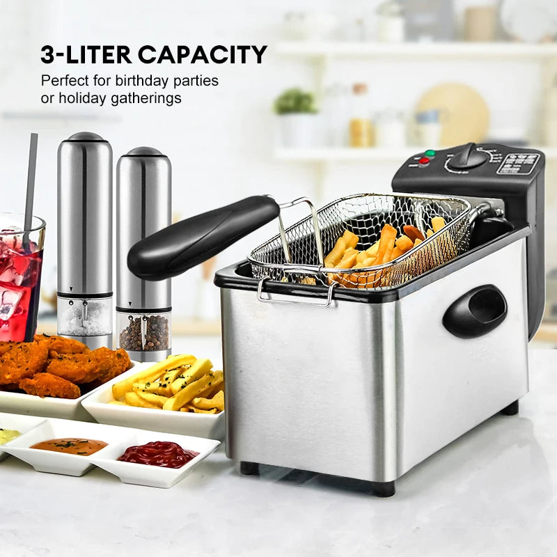 Professional Electric Countertop Deep Fryer for Crispy Snacks - 7