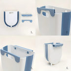 Wall Mounted Folding Trash Can for Kitchen and Bathroom