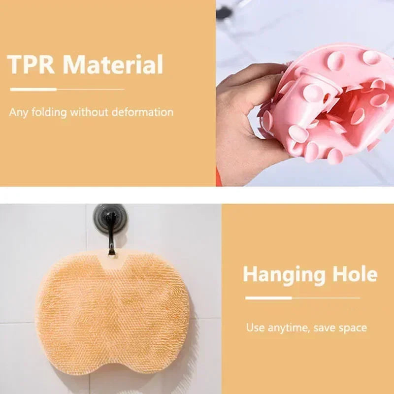 Non-Slip Silicone Shower Foot Scrubber and Massage Mat - 4