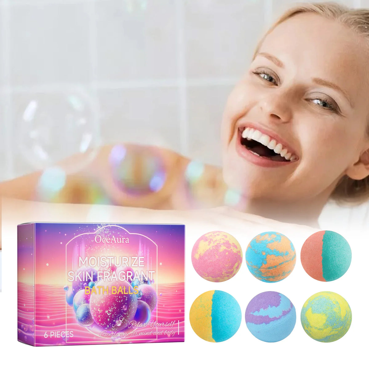 Relaxing Aromatherapy Bath Bomb Set for Skin Moisturizing