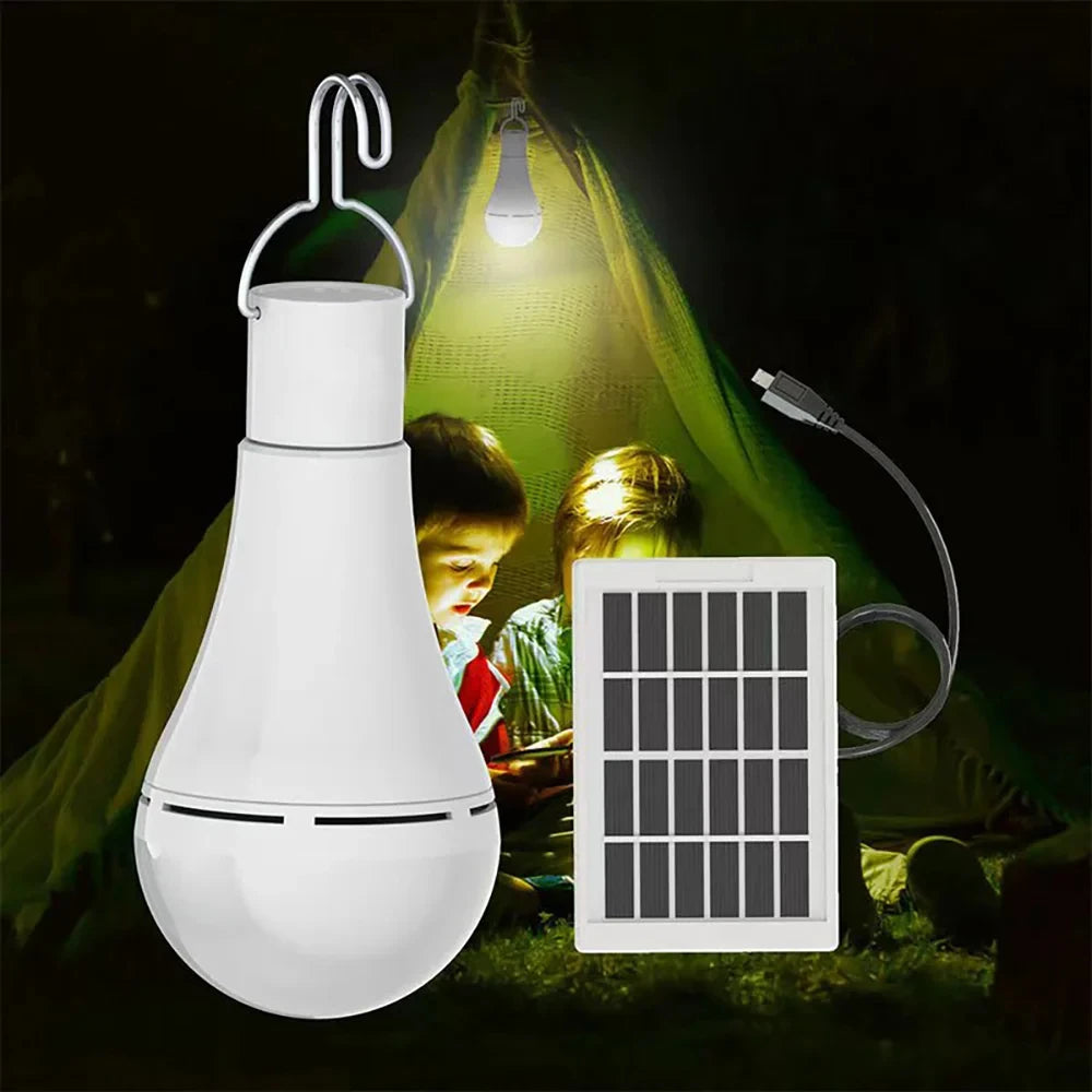 Portable Solar Powered LED Hanging Light for Camping and Emergency