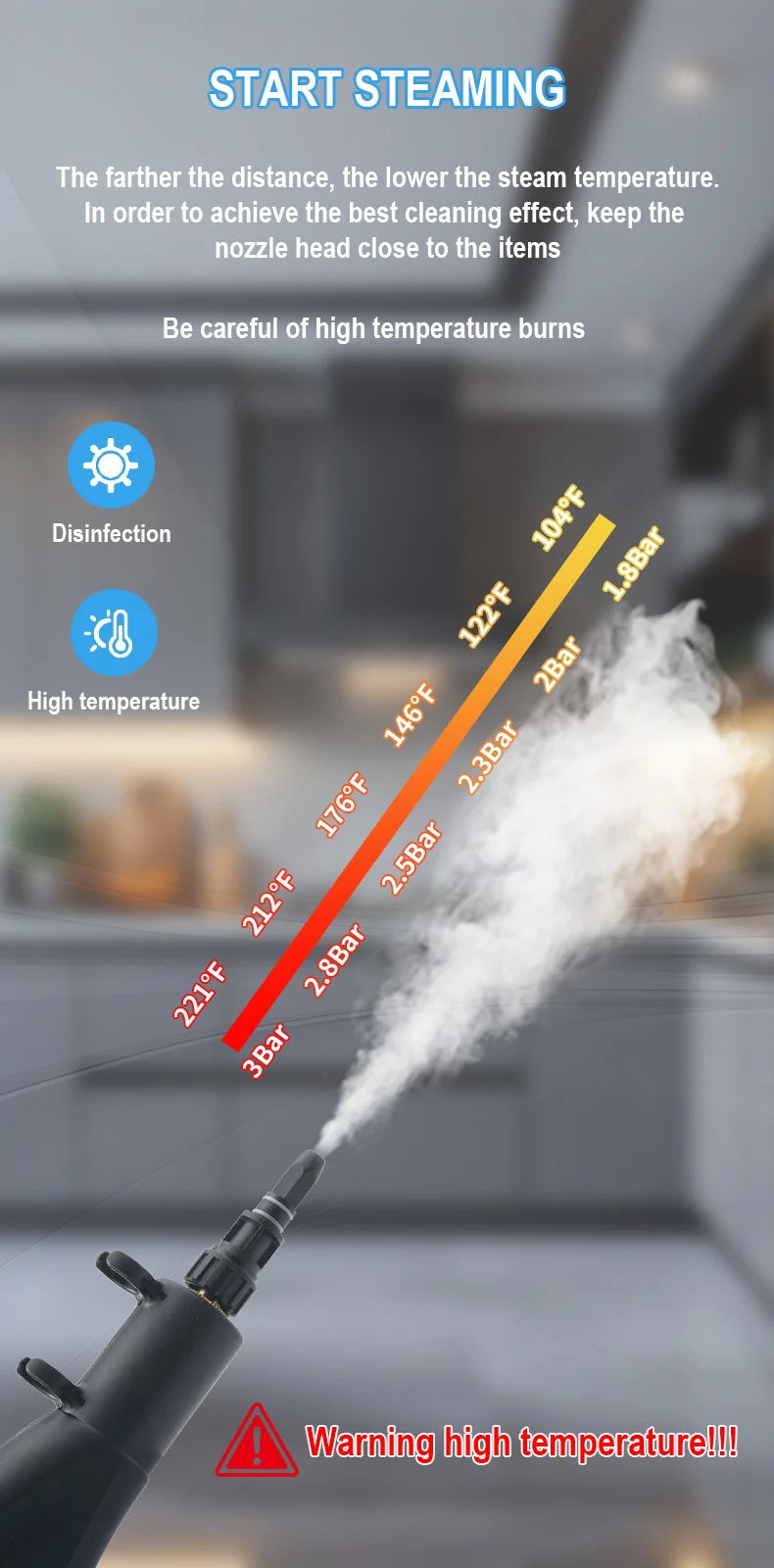 Portable High-Pressure Household Steam Cleaner
