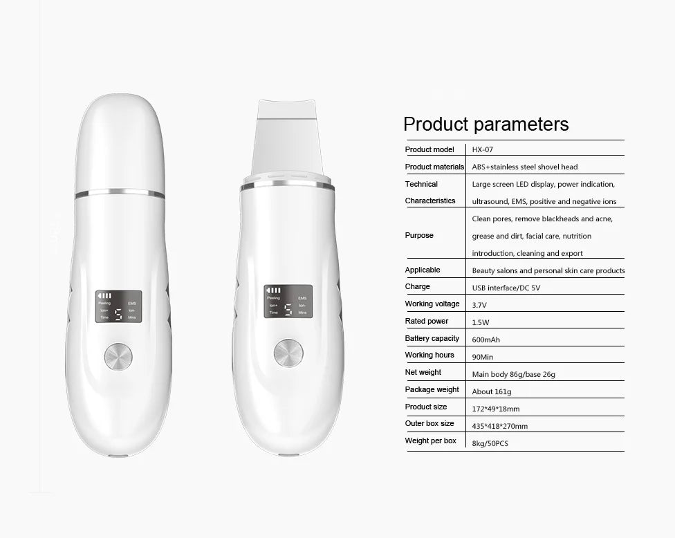 4-in-1 Ultrasonic Facial Skin Scrubber and Pore Cleaner