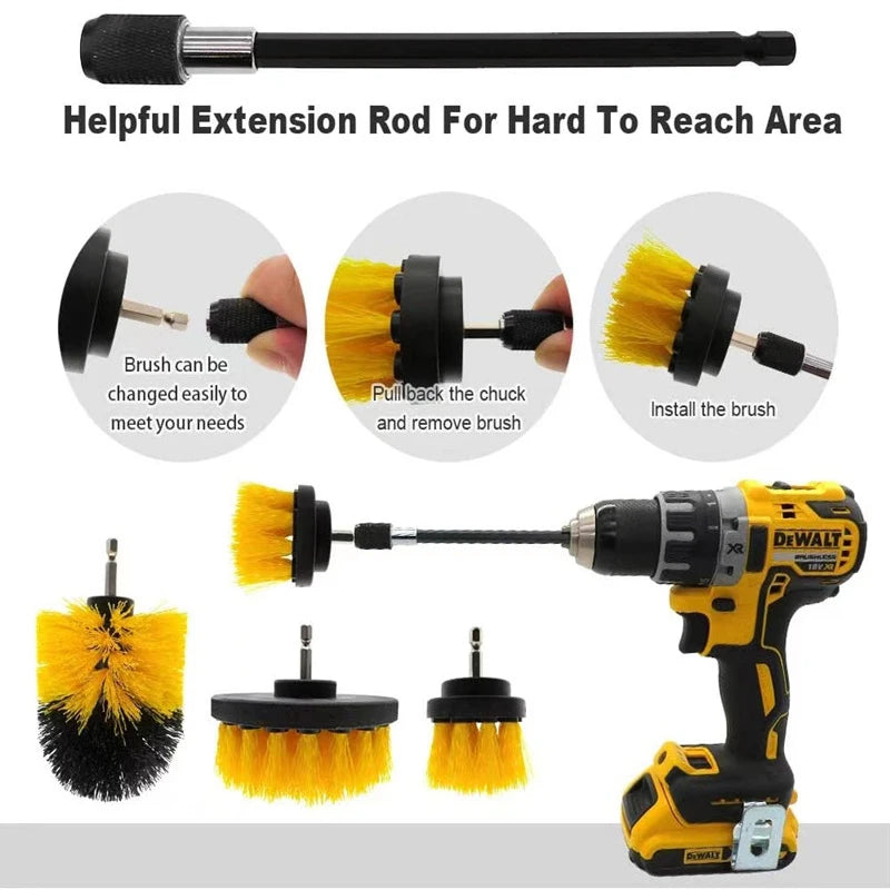 Electric Drill Power Scrubber Brush Kit for Deep Cleaning