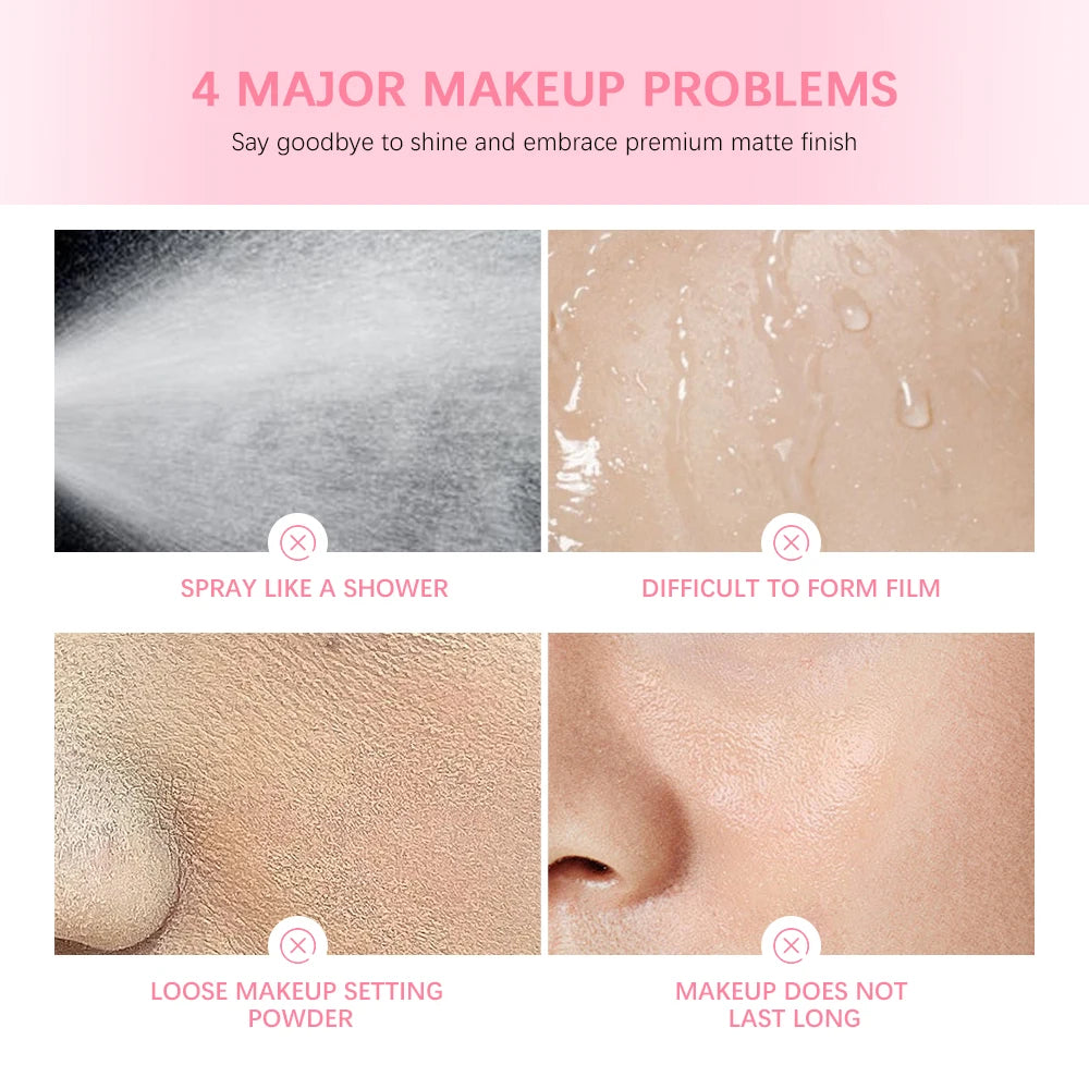 Mattifying Waterproof Makeup Setting Spray for Long-Lasting Wear