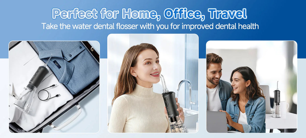 Portable Sonic Toothbrush and Water Flosser Oral Care Set
