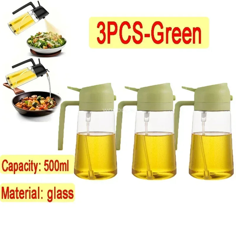 2-in-1 Glass Oil Dispenser and Spray Bottle