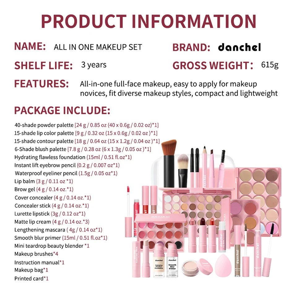 All-in-One Professional Makeup Set for Beginners and Travel - 19