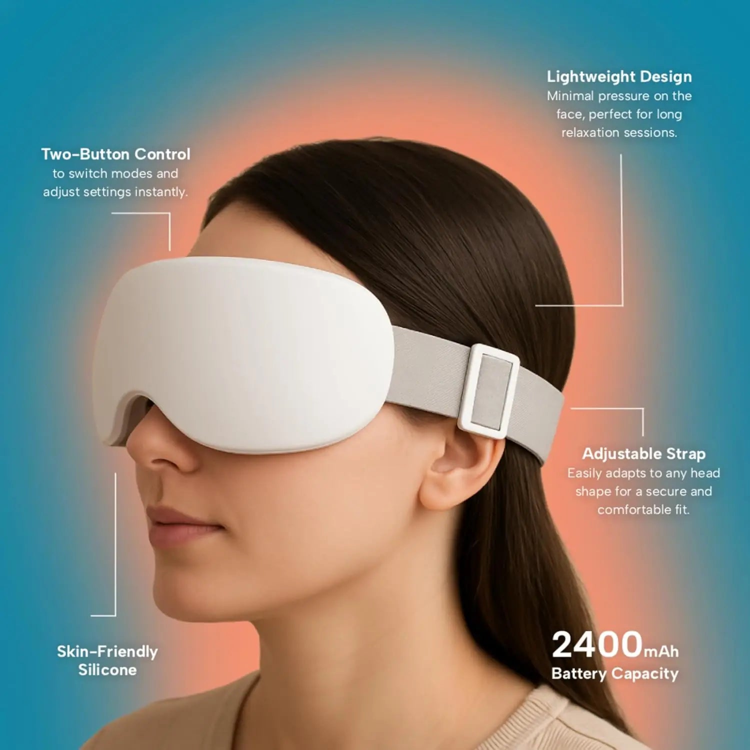 Smart Eye Massager with Cooling and Vibration for Eye Strain - 5