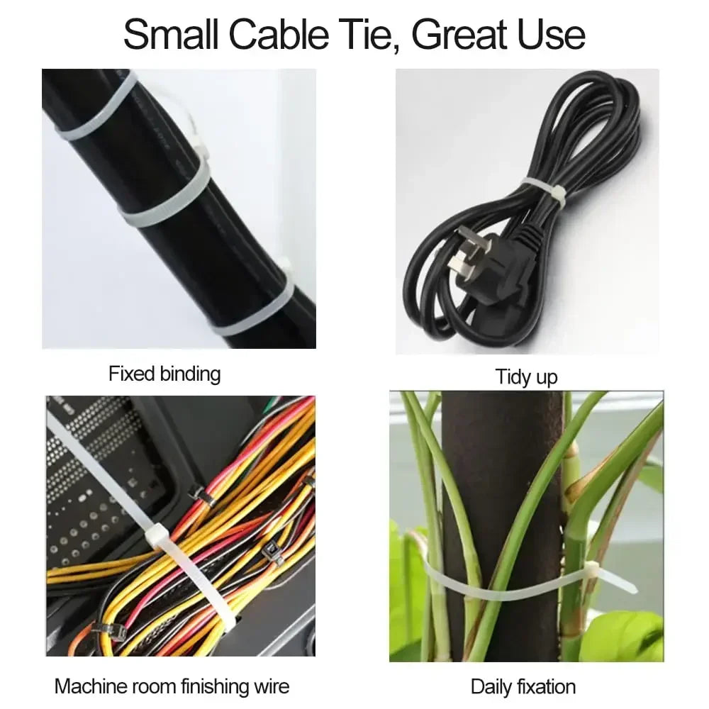 Heavy Duty Self-Locking Nylon Cable Zip Ties for Home and Office - 5