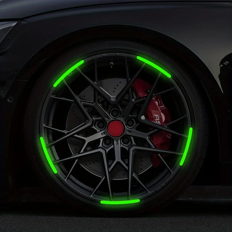Luminous Reflective Wheel Rim Stickers for Cars and Motorcycles - 8