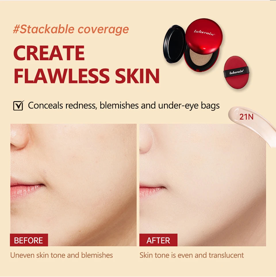 Waterproof Sunscreen Cushion Foundation with Long-Lasting Coverage