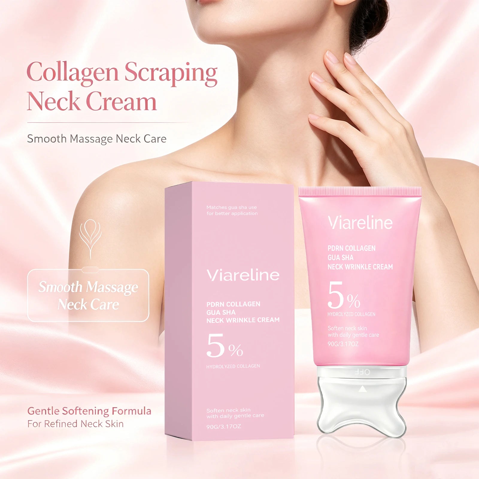 Collagen Firming Neck Cream with Integrated Gua Sha Massager - 5