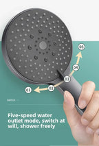 5-Mode Adjustable Handheld Water-Saving Shower Head