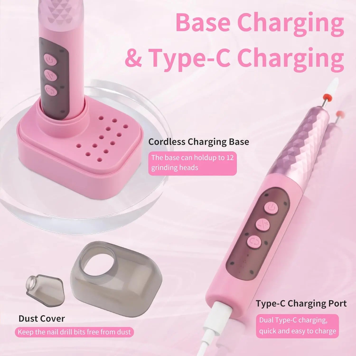 Cordless Electric Nail File and Manicure Drill Kit - 3