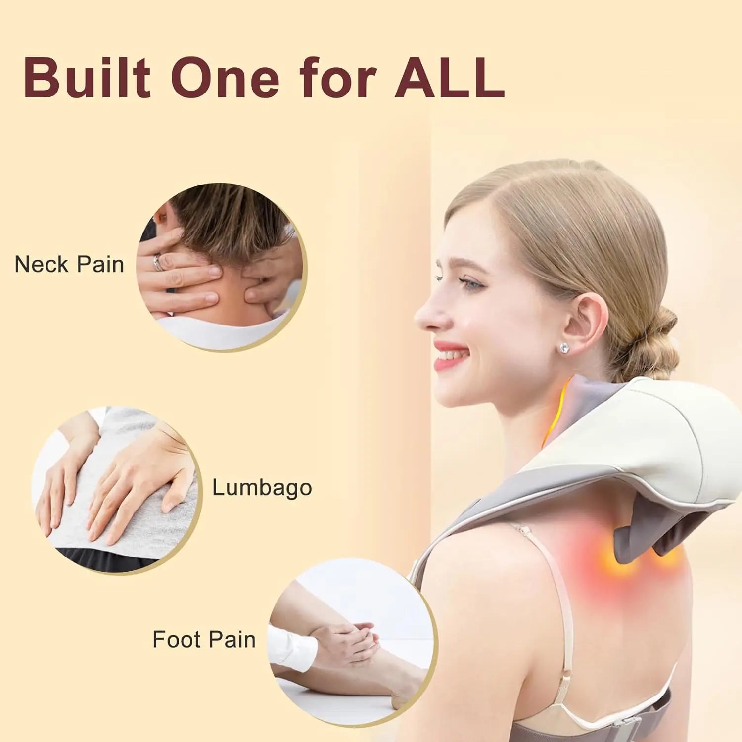 Wireless 6D Deep Tissue Neck and Shoulder Massager with Heat - 6