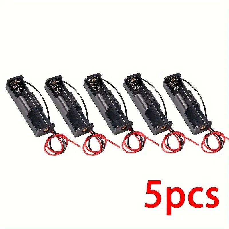 5-Pack 18650 Battery Holder Case with Wire Leads