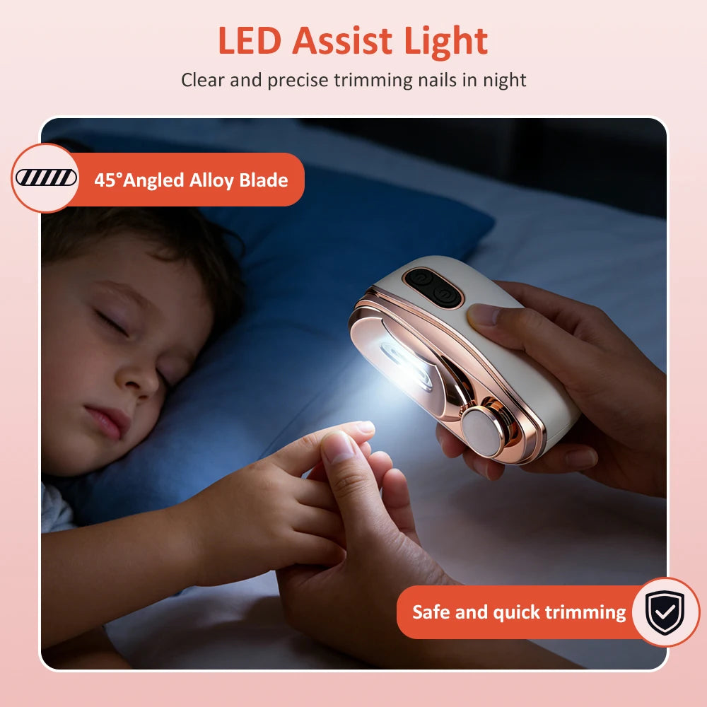 Electric Automatic Nail Clipper with LED Light - 11