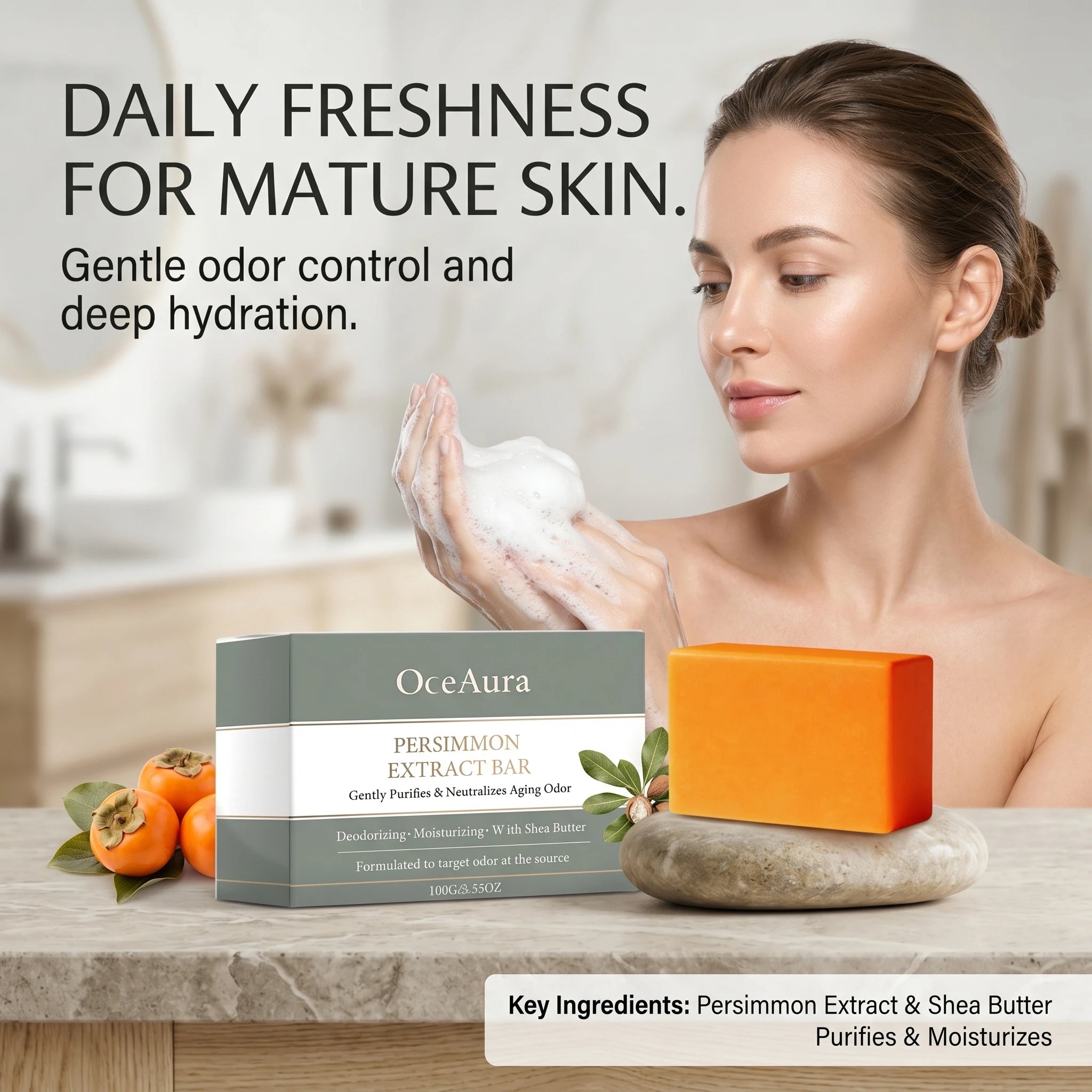 Persimmon Extract Deodorizing Body Soap for Aging Odor - 6