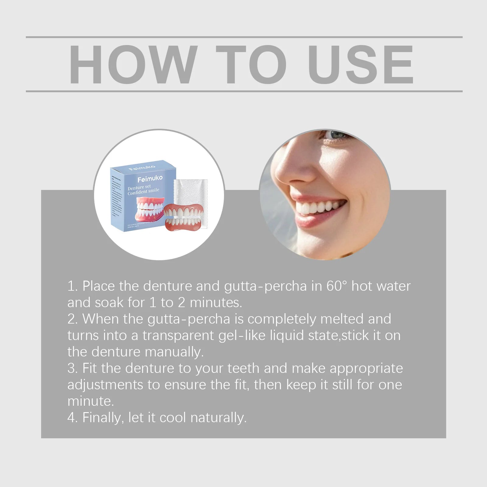 Temporary Silicone Cosmetic Dentures for Missing Teeth - 6
