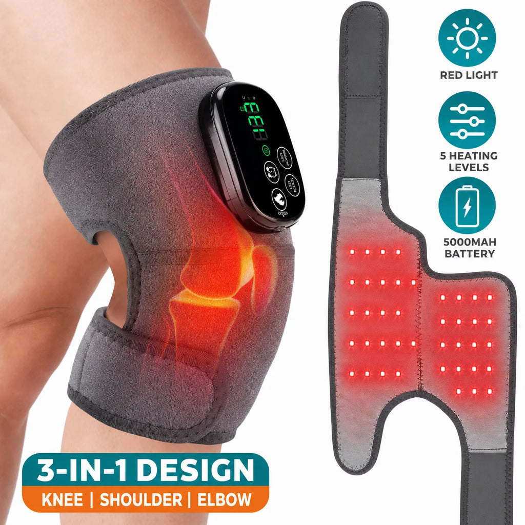 Cordless Heated Knee Wrap with Red Light Therapy
