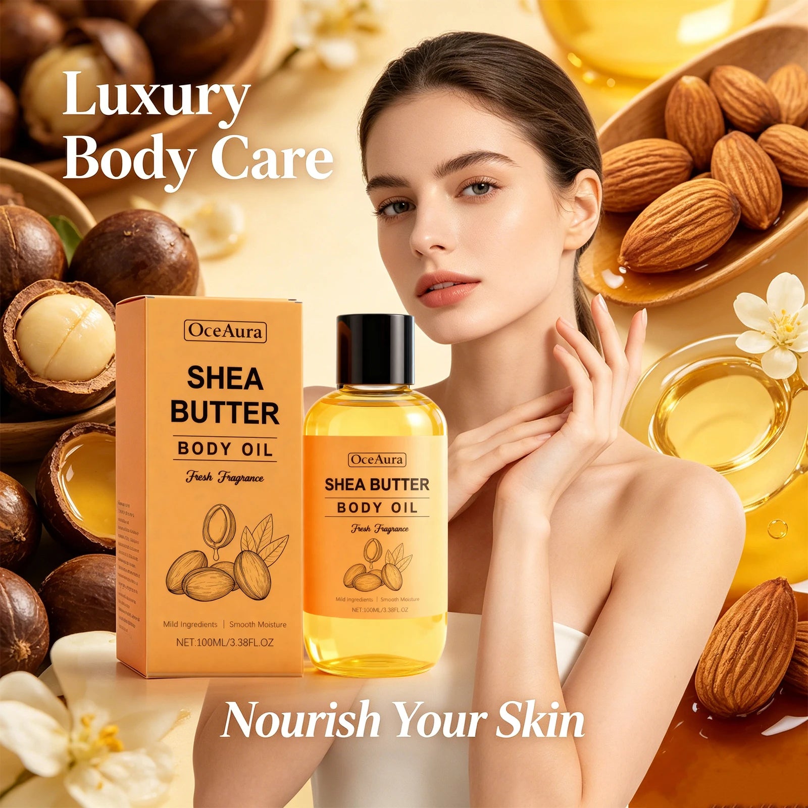 Nourishing Shea Butter Body Oil for Dry Skin Hydration - 6