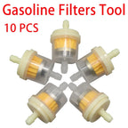 10-Piece Inline Gasoline Fuel Filter Set for Motorcycles and ATVs