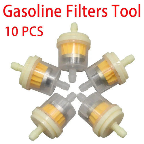 10-Piece Inline Gasoline Fuel Filter Set for Motorcycles and ATVs