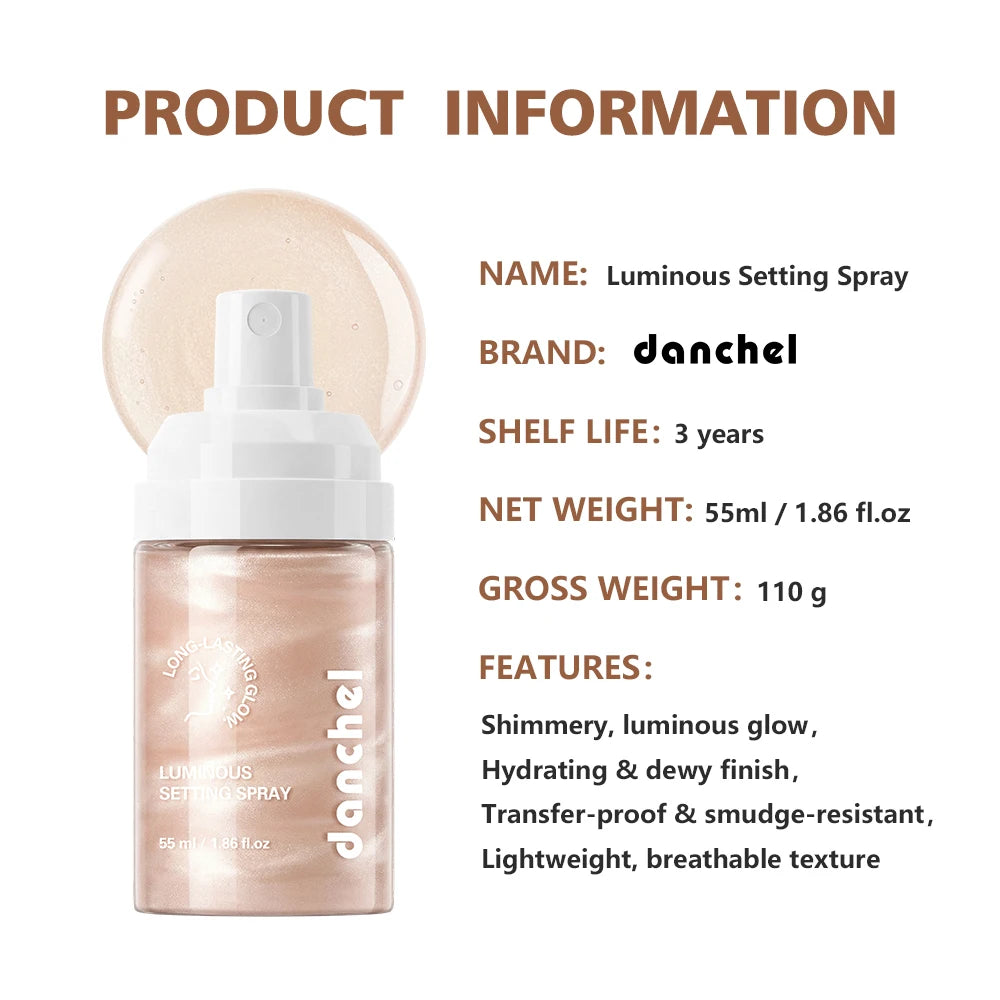 Luminous Hydrating Makeup Setting Spray for Radiant Dewy Finish