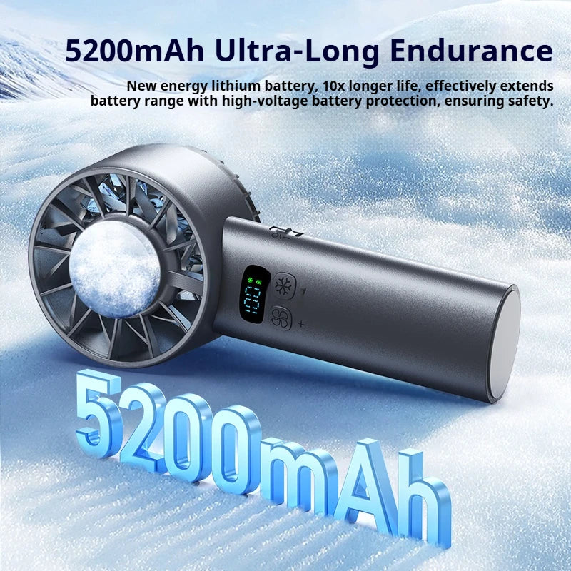 Portable Handheld Cooling Fan with Ice Compress Technology