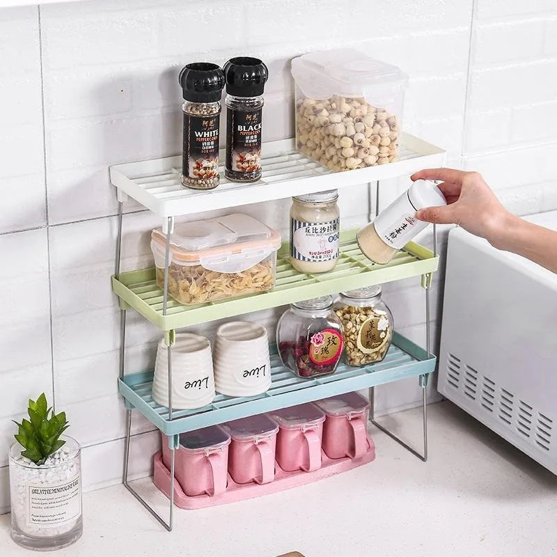 Foldable Space-Saving Kitchen Organizer Shelf