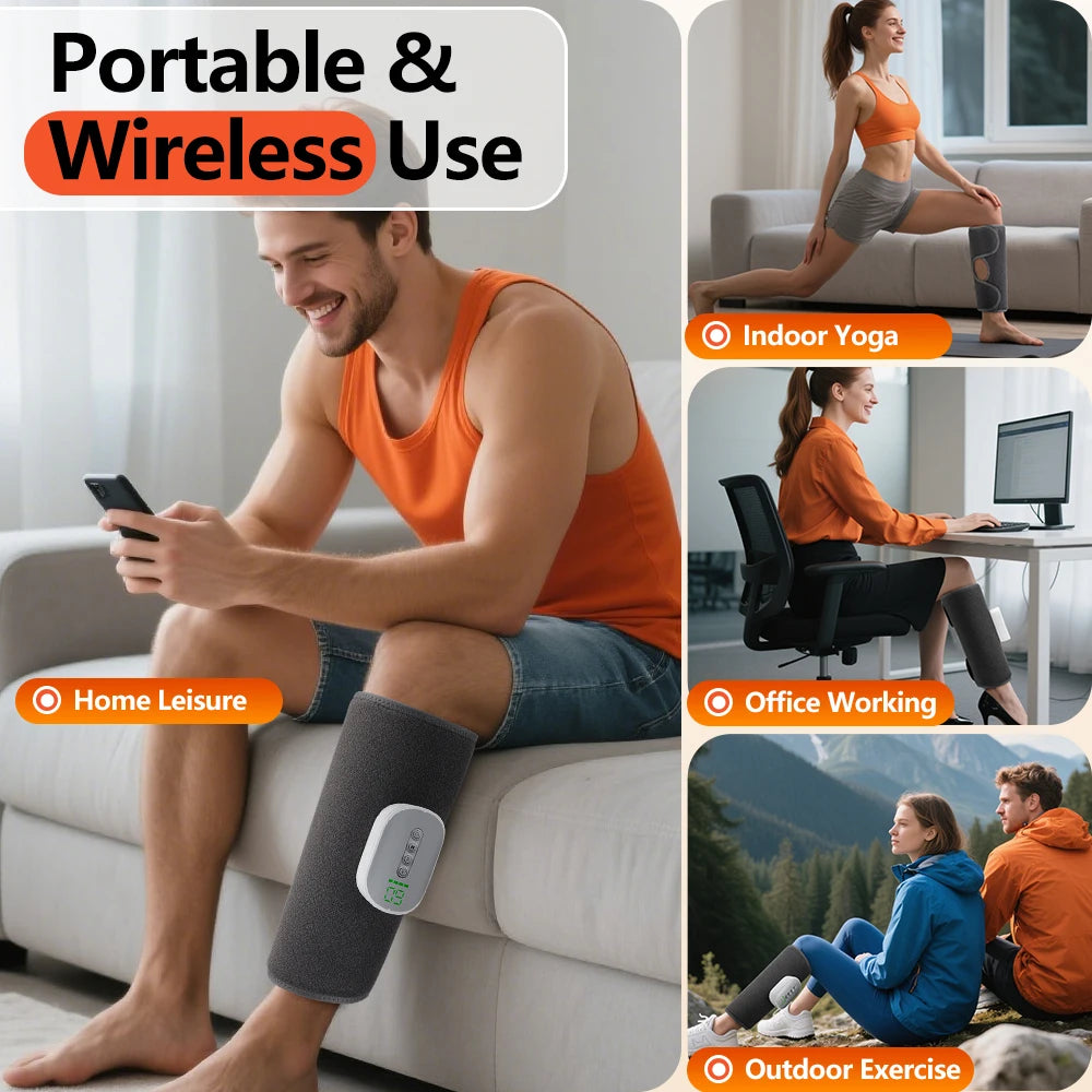 Cordless Air Compression Leg Massager with Heat - 6
