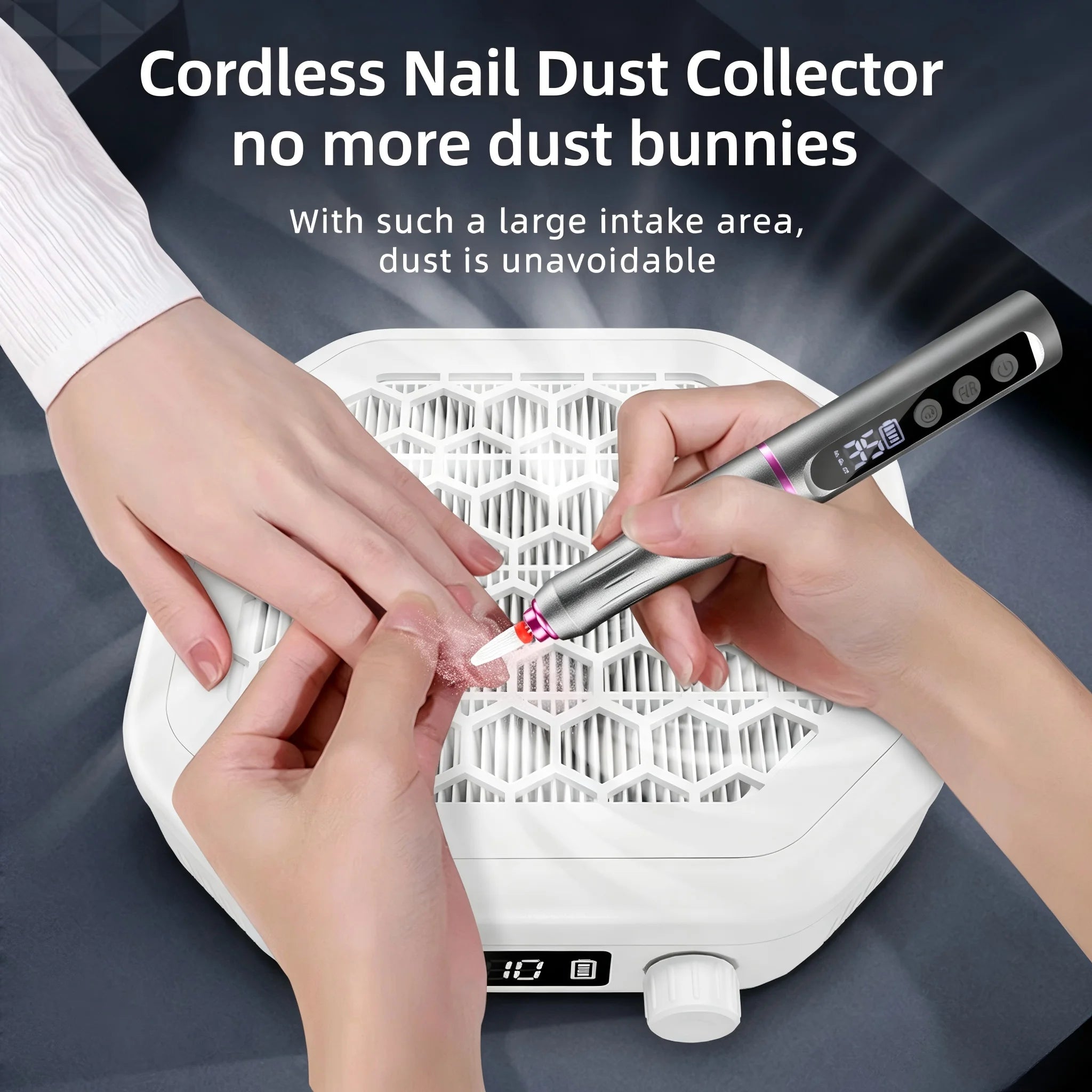 Rechargeable Cordless Nail Dust Collector for Manicures - 1