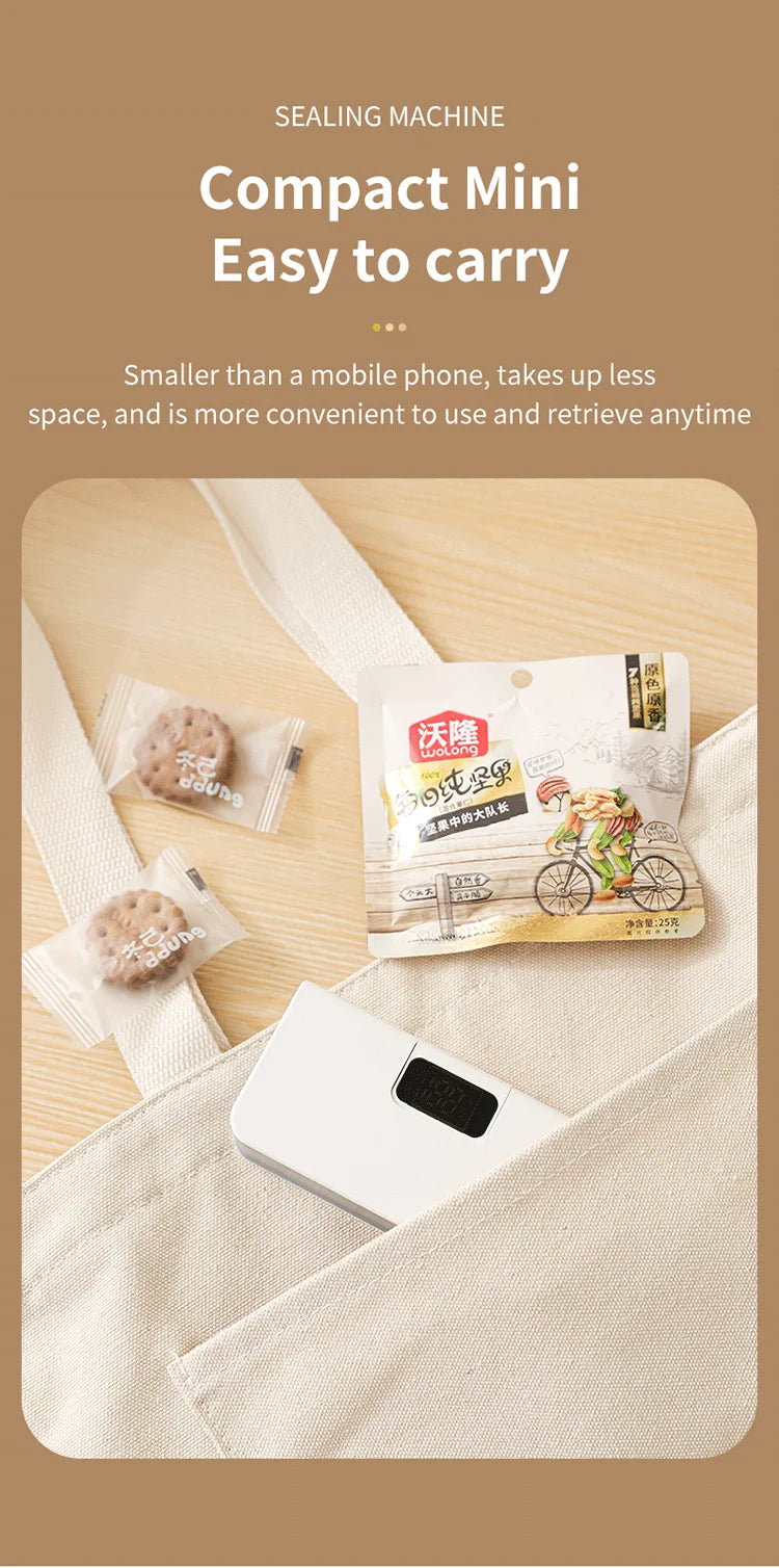Rechargeable Mini Bag Sealer with Cutter