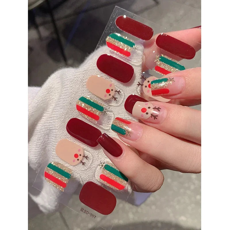 Christmas Snowflake Gel Nail Art Stickers - 25