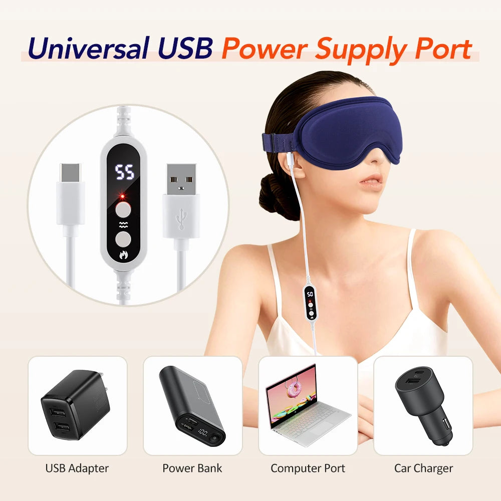 Heated Vibrating Eye Massager for Relaxation and Sleep