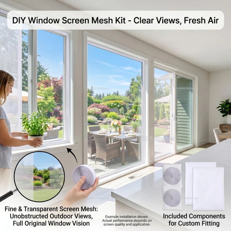 DIY Adhesive Window Mosquito Screen Mesh - 3