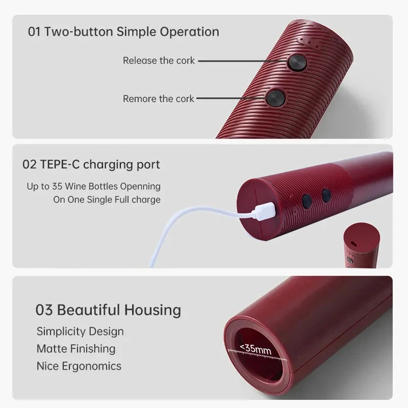 Automatic Rechargeable Electric Wine Bottle Opener - 6