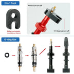 Bicycle Presta Valve Core Replacement Kit with Removal Tool