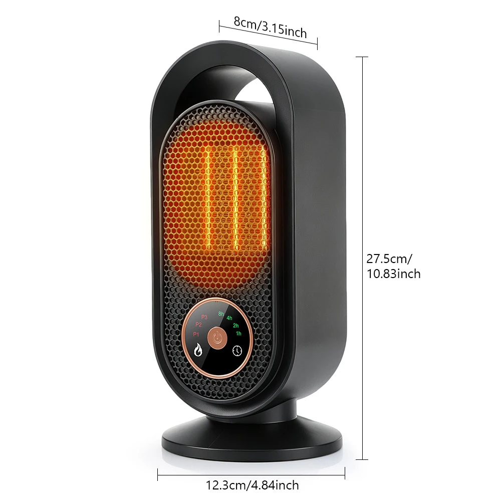 Portable Electric Ceramic Desktop Heater with Timer - 15