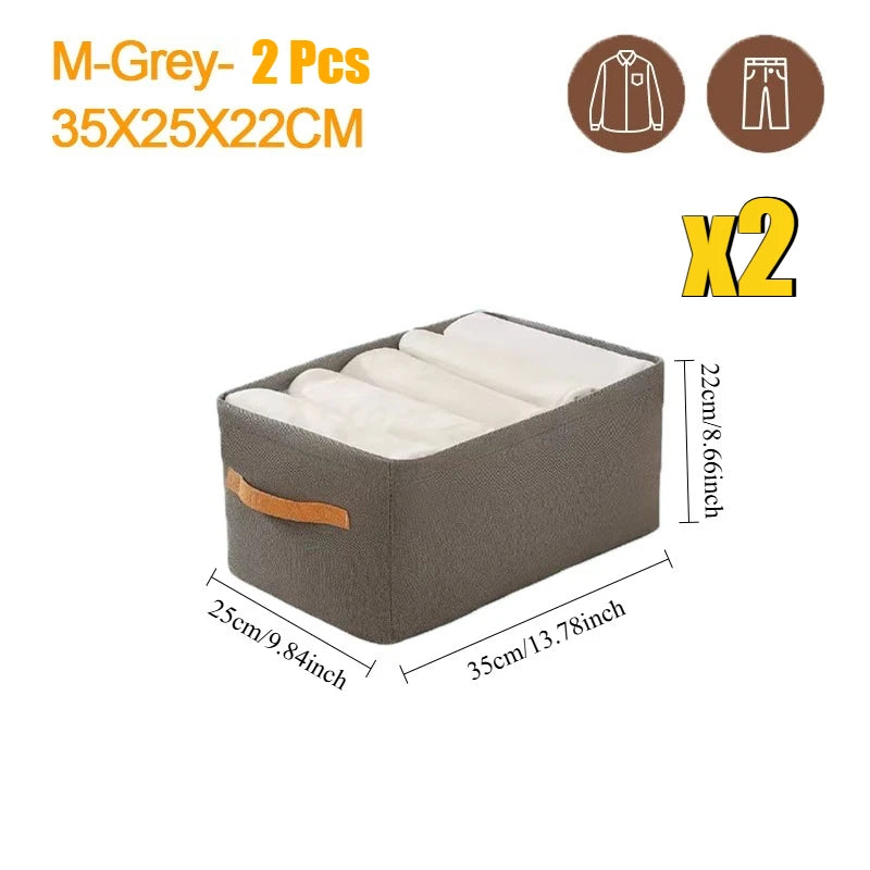 Foldable Fabric Clothing and Closet Organizer Storage Box
