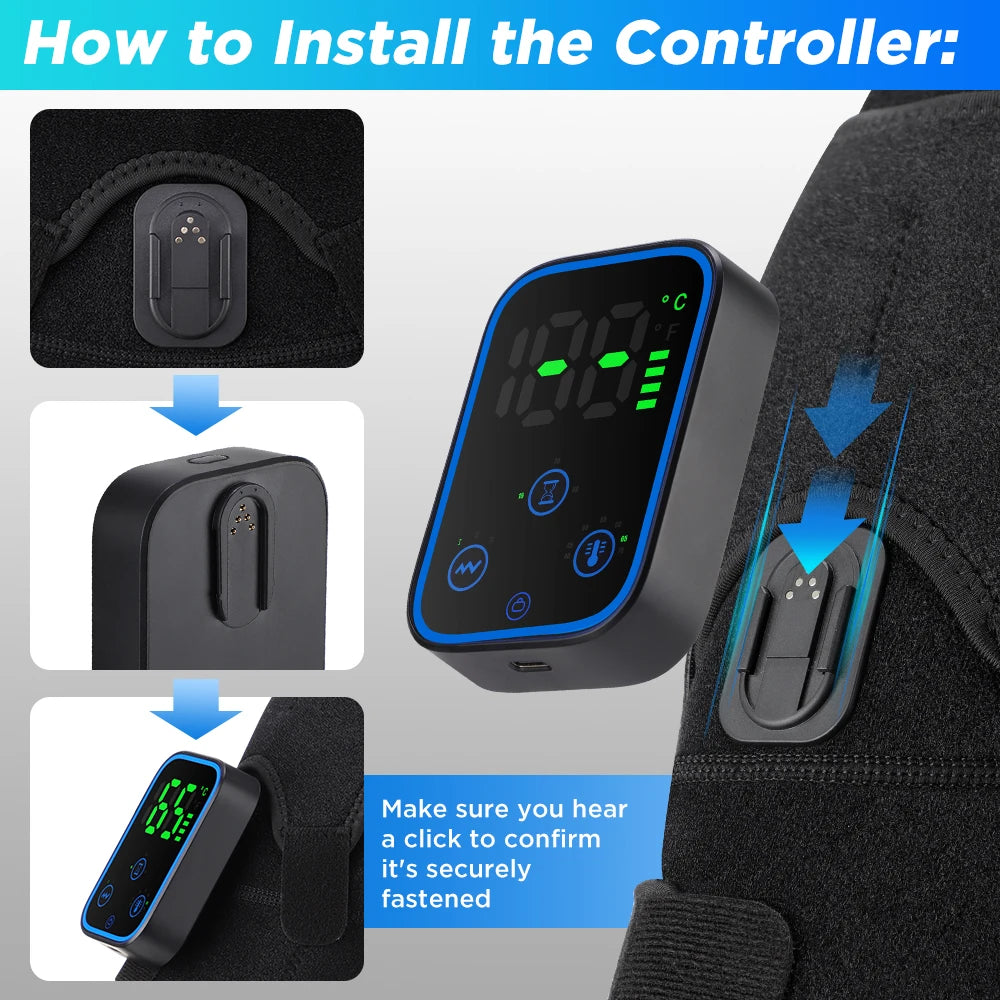 Wireless Heated Shoulder Massager with Vibration and App Control - 15