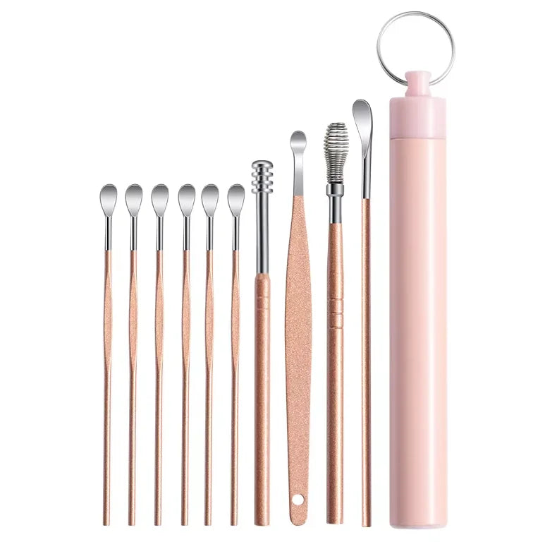 Stainless Steel Ear Wax Removal Tool Kit with Travel Case - 17