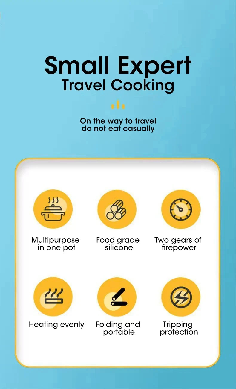 Portable Foldable Electric Hot Pot for Travel and Camping