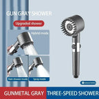 High-Pressure Adjustable Shower Head with Massage Brush