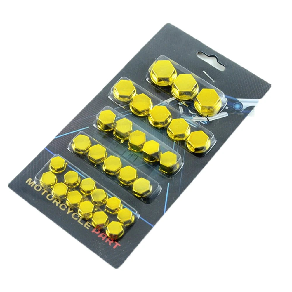 30-Piece Colorful Motorcycle Screw Nut Covers - 23