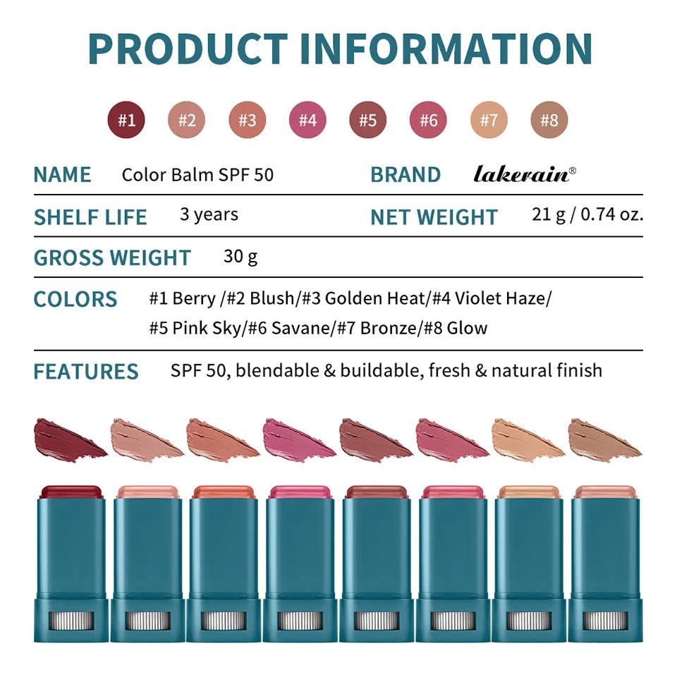 Tinted Sunscreen Blush Stick with SPF 50