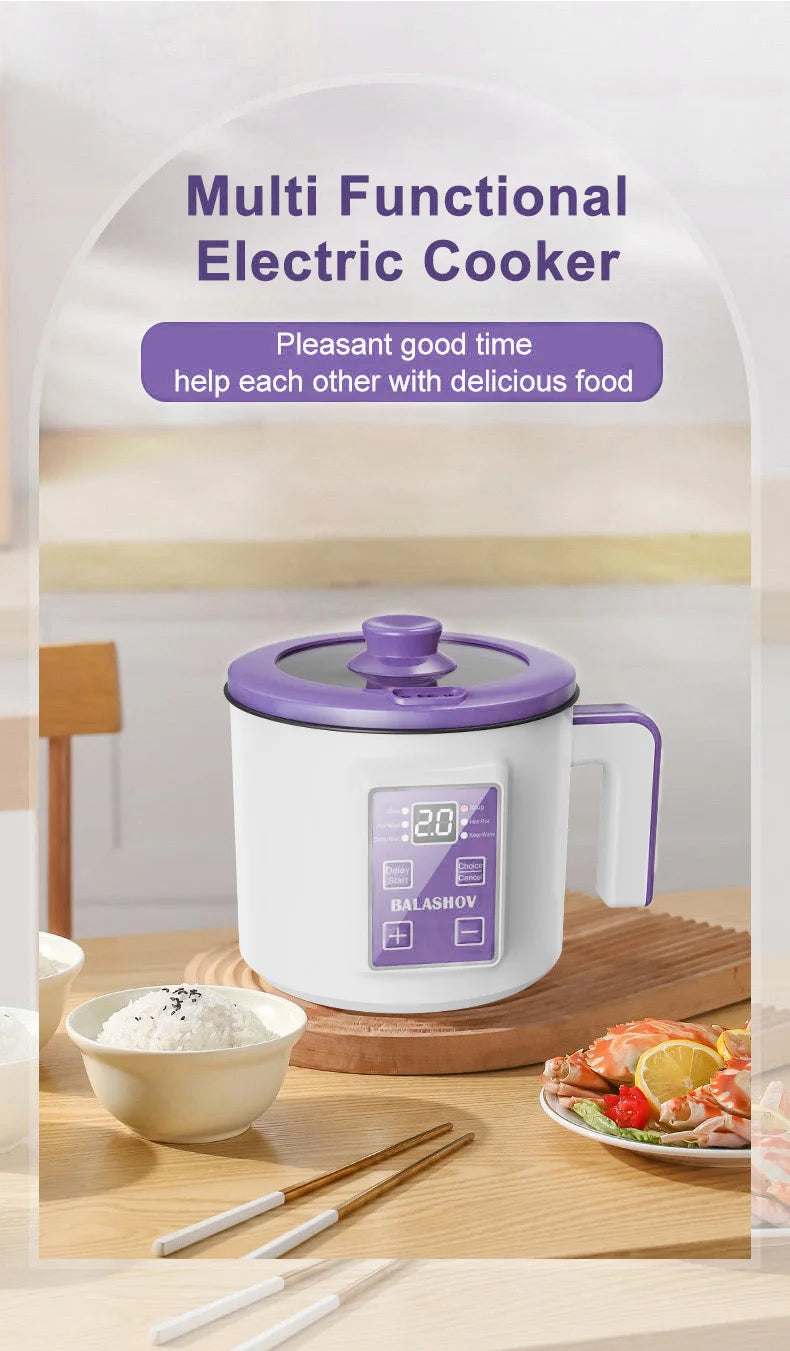 Compact Multi-Function Electric Rice Cooker for Home